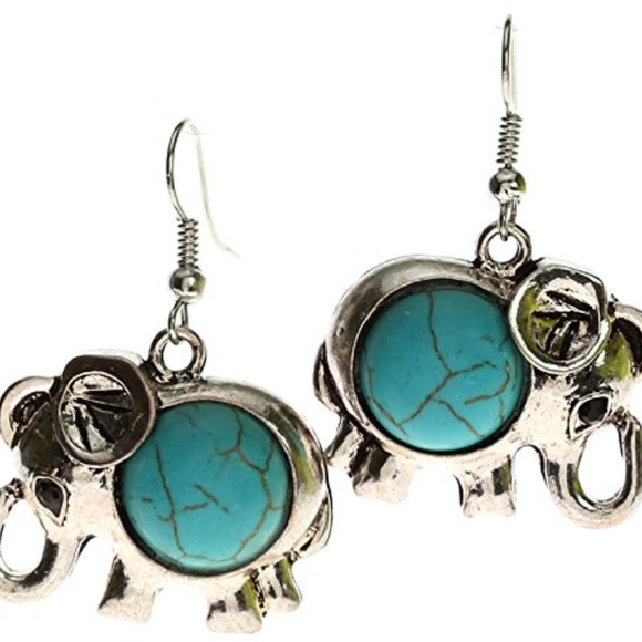 Jewelry - Turquoise Elephant Earrings